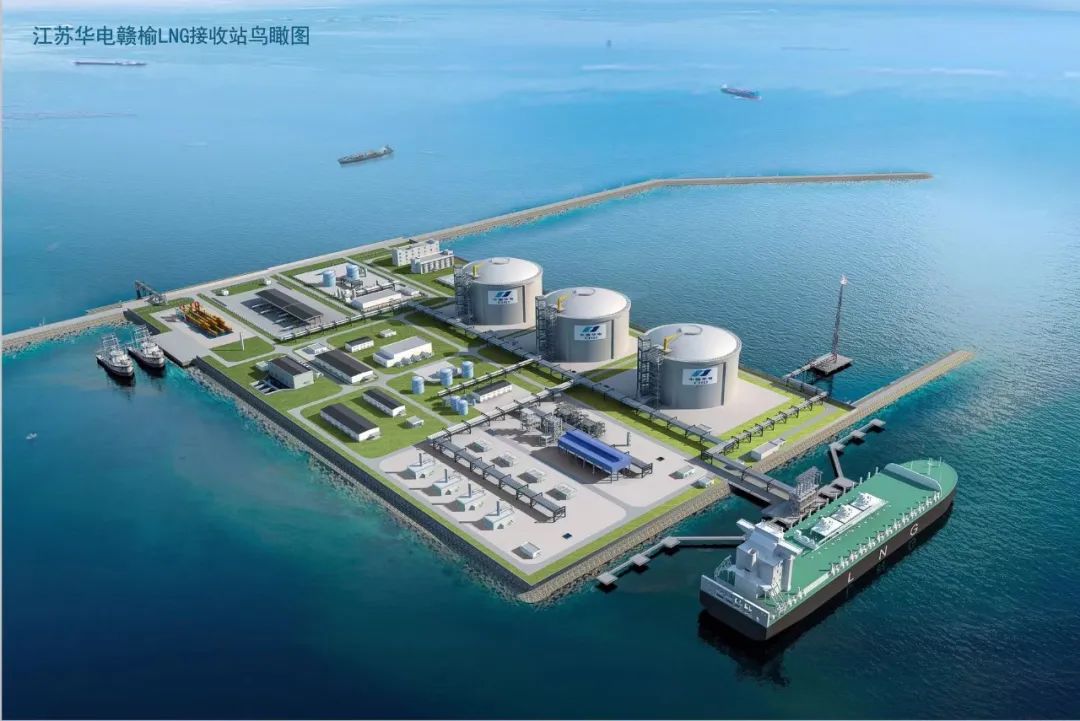 <p>江苏华电赣榆LNG接收站鸟瞰图</p>
<p>是</p>
<p>品</p>
