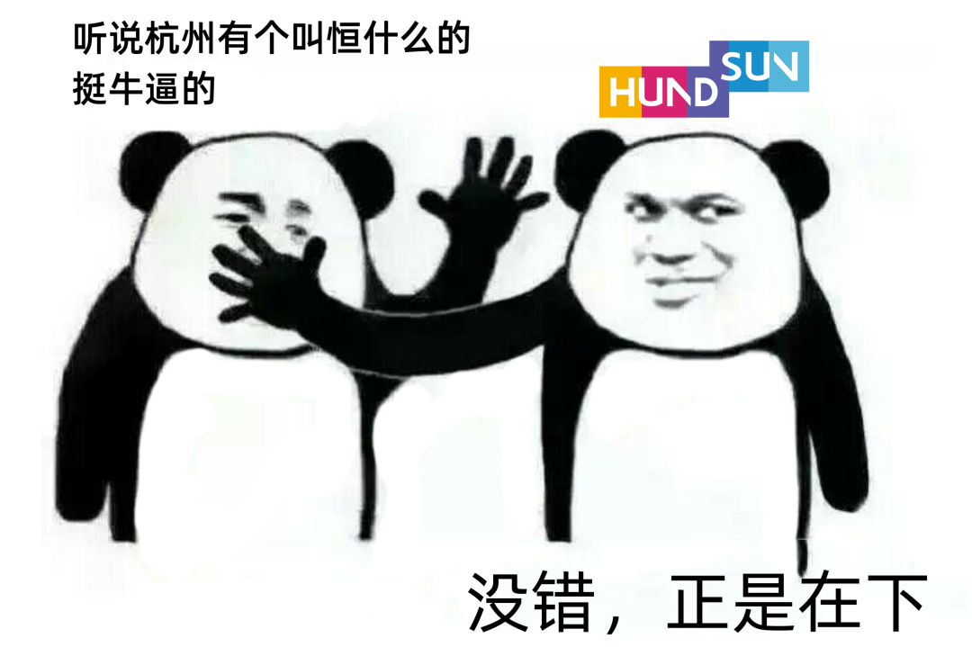 <p>听说杭州有个叫恒什么的<br/>挺牛逼的</p>
<p>HUD<br/>SUN</p>
<p>没错,正是在下</p>