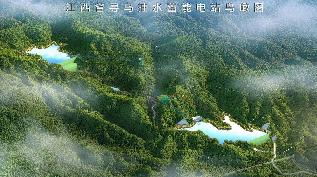 <p>江西省寻乌抽水蓄能电站鸟瞰图</p>
