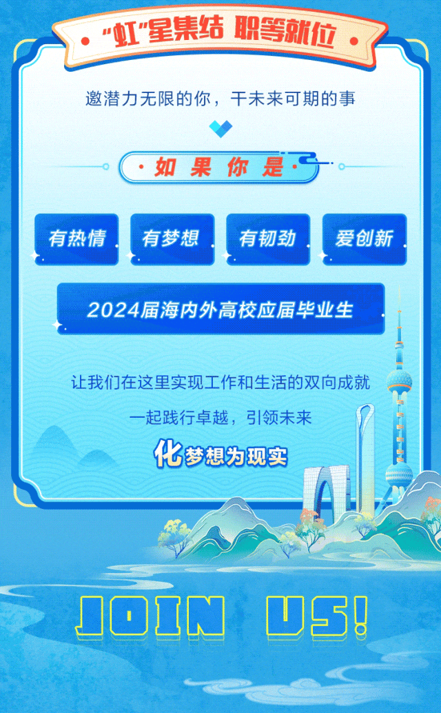<p>.“虹”星集结职等就位</p>
<p>邀潜力无限的你,干未来可期的事</p>
<p> 如果你是了 </p>
<p>J0 DIN</p>

<table>
<tr><td>有热情</td>
<td colspan="3">有梦想 有韧劲</td>
</tr>
<tr><td colspan="4">2024届海内外高校应届毕业生让我们在这里实现工作和生活的双向成就一起践行卓越,引领未来化梦想为现实</td>
</tr>
<tr><td colspan="2"></td>
<td>(</td>
<td></td>
</tr>
<tr><td colspan="2"></td>
<td></td>
<td></td>
</tr>
</table>
