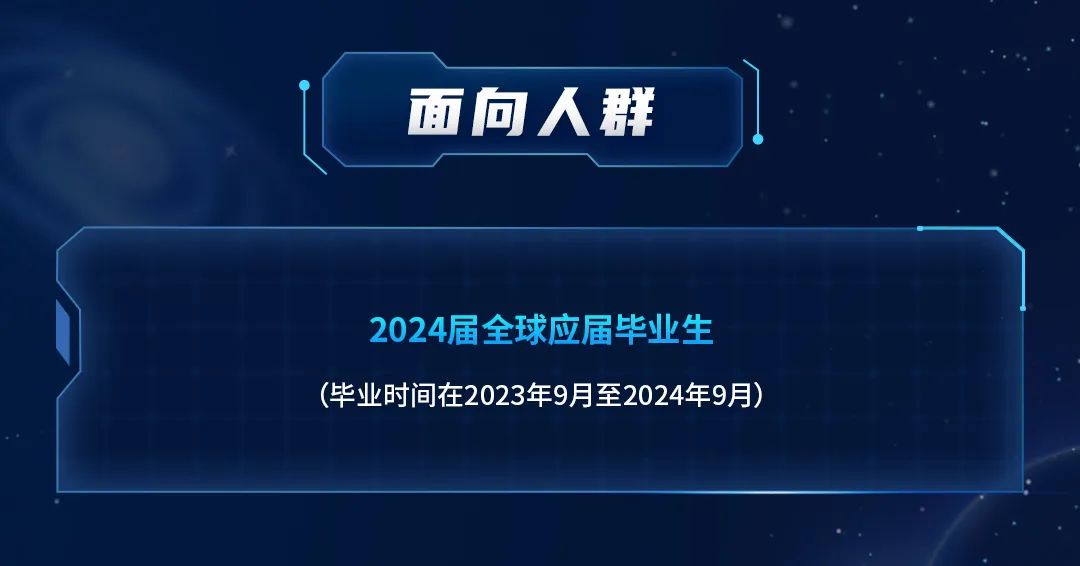 面向人群\\n2024届全球应届毕业生\\n(毕业时间在2023年9月至2024年9月)\\n