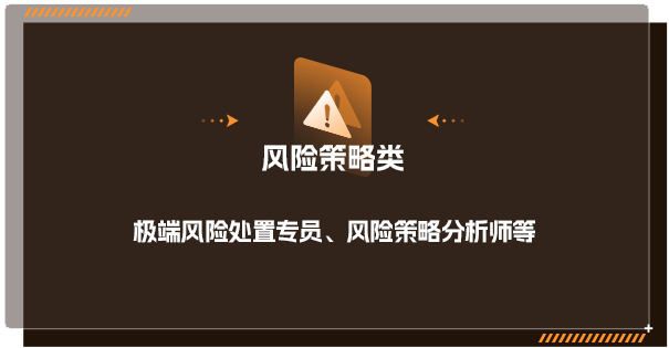 风险策略类\\n极端风险处置专员、风险策略分析师等\\n
