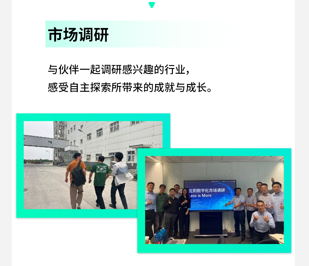 <p>市场调研</p>
<p>与伙伴一起调研感兴趣的行业,</p>

<table>
<tr><td colspan="2"></td>
</tr>
<tr><td colspan="2">☐ 1</td>
</tr>
<tr><td></td>
<td>里</td>
</tr>
<tr><td></td>
<td></td>
</tr>
</table>
